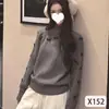Suéter de Punto para Mujer con Cuello Medio Alto y Lazo Estilo Coreano, Adecuado para Otoño e Invierno, Se Puede Usar por Fuera o como una Capa Interior Relajada, Top Básico de Punto
