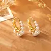 Pendientes de Perla en Forma de U Retro Franceses, Sencillos, Modernos, de Alta Gama, Versátiles, Pendientes Elegantes con un Diseño Único y Broches de Clip