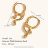 Pendientes de aro de moda sencillos y con personalidad de acero inoxidable chapado en oro de 18 quilates de venta caliente transfronteriza europea y americana