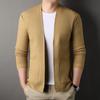 Cardigan de Tricô Novo Masculino para Primavera e Outono Masculino Manga Longa Jovem Slim Casual Fino Suéter de Tricô Estilo Primavera e Outono Masculino