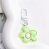 Llavero creativo con forma de flor pequeña de color caramelo fresco y pétalos brillantes, bonito y dulce colgante de bolso con forma de corazón para niña.