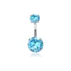 Clavo de acero inoxidable para ombligo transfronterizo, juego básico de 5 piezas de circón, anillo simple para ombligo, joyería para perforación de cuatro garras, venta al por mayor