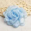 Estoque de fábrica 10cm borda queimada flor rosa flor acessório para vestuário flor de sapato diy camélia de chifon broche