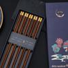 Cinco pares de pauzinhos de madeira tipo asa de frango com ponta redonda para bênção dez pares de pauzinhos de madeira vermelha caixa de presente empresa Festival presente conjunto pode definir logotipo