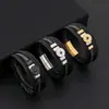 Pulseira Masculina de Lápis Lazúli Inlaid, Formato Irregular Novo, Versátil, Tecida à Mão, Aço Inoxidável, Fecho Magnético