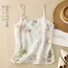 Camisola de ramio estampada de moda para mujer, nuevo estilo de verano, top fino de algodón y lino floral