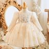 Vestido Infantil Estilo Ocidental 2025 Novo Vestido de Dama de Honra para Casamento de Verão Saia Tutu Vestido de Princesa para Festa de Aniversário de Menina