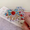 Horquilla de Perla con Patrón de Nube Azul Quemado Estilo Antiguo, Pasador de Pelo de Gama Alta Estilo Chino Nuevo, Accesorio para el Cabello, Horquilla