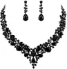 Conjunto de Colar, Brincos e Pulseira de Strass com Pingente para Noiva Amazon Transfronteiriço, Conjunto de Luxo, Acessórios para Formatura e Banquete Femininos