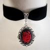 Collar Colgante de Terciopelo con Gema en Forma de Gota de Agua Retro Europeo y Americano Collar de Terciopelo Retro Gótico con Collar de Flor Collar de Temperamento