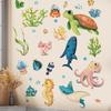 Adesivos de Parede de Animais Subaquáticos Transfronteiriços Decoração de Parede para Quarto de Crianças Quarto de Dormir Banheiro Embelezamento Adesivos de Arte para Casa Pvc