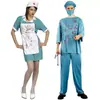 Disfraz de Halloween de Mascarada de Horror de Enfermera Sangrienta para Actuación de Adulto Hombre Disfraz de Doctor Quirúrgico Pareja