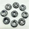 Atacado de fábrica gema de ágata listrada de cristal natural pingente com fecho de segurança 18mm acessórios para joias DIY brincos colares