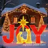Letreros Navideños Iluminados para Belenes de Exterior Equipados con 250 Luces LED para Decoraciones Navideñas