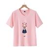 Suéter de manga corta japonés con estampado de animación informal para mujer, cuello umbilical de manga corta, una generación de espías Play House