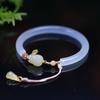 Pulsera de ágata blanca natural con diseño de calabaza de cera de abejas roja del sur de plata S925, ideal para niños y niñas.