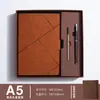 Caderno com logo personalizado, conjunto de caixa de presente para caderno espesso, diário para reuniões de negócios, bloco de notas A5 com capa de couro macio atacado