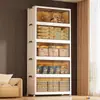 Caja de almacenamiento plegable de plástico, zapatero de doble puerta multicapa para uso doméstico, organizador de juguetes para sala de estar, armario de almacenamiento, armario de snacks
