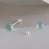 Novos Brincos Aquamarina Transparentes para Mulheres, Pregos de Orelha Exquisitos Personalizados, Brincos de Parafuso de Torção de Fio de Alta Qualidade para Hélice