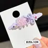 Grampo de Cabelo Floral Estilo Coreano com Laço, Presilha de Franja Lateral de Alta Qualidade, Acessório de Cabelo Pinça Bico de Pato para Mulheres