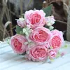 Flor Artificial Peonía 5 Primavera Peonía Extranjera Hogar Flor de Seda Accesorios Decorativos Flor Falsa Simulación Multicapa Rosa Persa