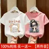 Camiseta de Manga Corta para Niña Verano 2026 Nueva Prenda Superior Niña Bebé Algodón Puro Camiseta de Dibujos Animados Ropa de Verano para Niños Tendencia