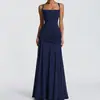 Vestido de Verano para Mujer 2026 Comercio Exterior Europeo y Americano Ropa para Mujer Estilo Vacaciones en la Playa Vestido con Correa Estilizadora de Cintura Color Sólido