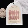 Gradiente Rosa Claro 30 Peças Unhas Usáveis Feitas à Mão Puramente Feitas à Mão Contas de Vidro Olho de Gato Novo Estilo Manicure Pré-feita Unhas Usáveis