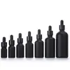 Botella de aceite esencial 10ml 30ml a prueba de luz negro mate botella dispensadora de aceite esencial con gotero, botella de aceite esencial de vidrio, botella vacía, gama alta