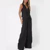 2025 Venta Caliente Transfronteriza Europea y Americana Nueva Moda Chaleco Pantalones Collage Empalme Algodón y Lino Traje Casual