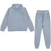 Conjunto de Moda de Color Sólido para Hombre Estilo Primavera y Otoño con Sudadera con Capucha Conjunto con Forro de Terciopelo Informal Deportivo de Moda Conjunto de Dos Piezas