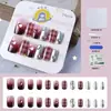 Venta Directa Personalizada de Fábrica Uñas Cortas, Medias y Largas para Manicura, Uñas Portátiles de Fototerapia Hechas a Mano, Pegatinas para Uñas, Estilo de Lujo Accesible 24 Piezas