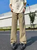 Calça de Moletom Popular com Três Listras e Barra Reta para Homens, Calça Esportiva Listrada Lateral para Primavera e Outono, Calça Casual Retro Americana