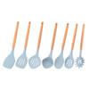 Utensilios de cocina de silicona para cocina, siete piezas, espátula de silicona para cocinar, colador, cuchara para sopa, juego de cuchara y pala de cocina multiusos