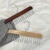 Percha Interior Multifuncional de Madera con Correa de 8 Ganchos Gancho para Chaleco Corbata Dormitorio Estudiantil Madera Maciza Ola Percha para Secar