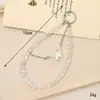 Ins Nuevo Colgante de Llavero con Lentejuelas y Lazo de Perlas para Funda de Teléfono Móvil Accesorios de Correa de Muñeca para Lanyard de Teléfono Móvil
