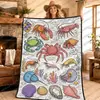 Manta con diseño de mapa de animales transfronterizo, hecha a medida, superventas en Amazon para niños y adultos, manta para pintar y garabatear a mano DIY
