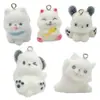 Mezcla 5 Animales Mascotas Lindos Artificiales Flocked de Resina Cachorro y Gatito Colgante Cuerda para Teléfono Móvil DIY Accesorios de Joyería