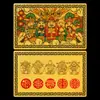 Tarjeta de Oro del Dios de la Riqueza de Cinco Vías Fortuna y Longevidad Fortuna Auspiciosa Atrae Fortuna Estilo Chino Impresa en Color Tarjeta Metálica de Buda Tarjeta de Adorno para Hombres y Mujeres