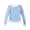 Camiseta de Manga Larga de Personalidad Nicho con Costuras Falsas de Dos Piezas Otoño e Invierno 2024 Nueva Simple Versátil Camiseta Base Top Moda de Mujer