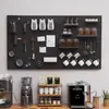 Estante de Almacenamiento de Tablero Perforado para Rincón de Café Estante de Pared con Mango Estante para Tazas Estante de Exhibición de Almacenamiento para Colgar en la Pared Tablero Metálico para Colgar