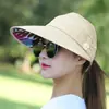 Estilo Nuevo de Verano para Mujer, Sombrero de Sol con Protección Solar, Ala Ancha y Parte Superior Abierta, Elegante Decoración de Flores, Sombrero Fresco Transpirable para Exteriores