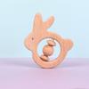 Sonajero animal de haya nuevo de madera de dibujos animados DIY juguete para molares de bebé accesorios fabricantes fuente mayoreo
