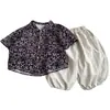 Conjunto de Camisa e Shorts de Verão para Meninos Coreanos 2026 Novo Estiloso Tendência Roupas Infantis Celebridade da Internet Casual Conjunto de Duas Peças