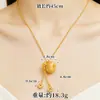 Nuevo Collar Vietnamita de Oro Arena Estilo Chino con Incrustaciones de Diamantes Vintage, Diseño Cepillado, Borla de Bolsa de la Suerte, Colgante de Moneda de Cobre, Joyería Simple de Cobre Chapado en Oro