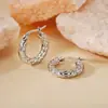 Pendientes de Aro Grande Exagerados Estilo Europeo y Americano de Acero de Titanio para Mujer, Pendientes Circulares de Lujo Ligero de Gama Alta, Accesorios Versátiles para Orejas Estilo Ins, En Stock de Fábrica