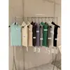 Té Verde Limón 2026 Otoño Estilo Coreano Simple Versátil Adelgazante Color Sólido Cuello Alto Sin Mangas Chaleco para Mujer