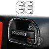 Adecuado para modelos Jeep Wrangler 11-17, juego completo de decoración interior de fibra de carbono para el logotipo del volante y el marco del interruptor del aire acondicionado