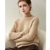 Suéter de Gola Alta com Borda Enrolada Consinee 100% Caxemira Pura Suéter Base Tricotado para Mulheres Suéter Simples para Camadas