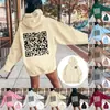 F**K You Hoodie com Código QR Estação Independente Transfronteiriça Tamanho Europeu Unissex Hoodie com Código QR